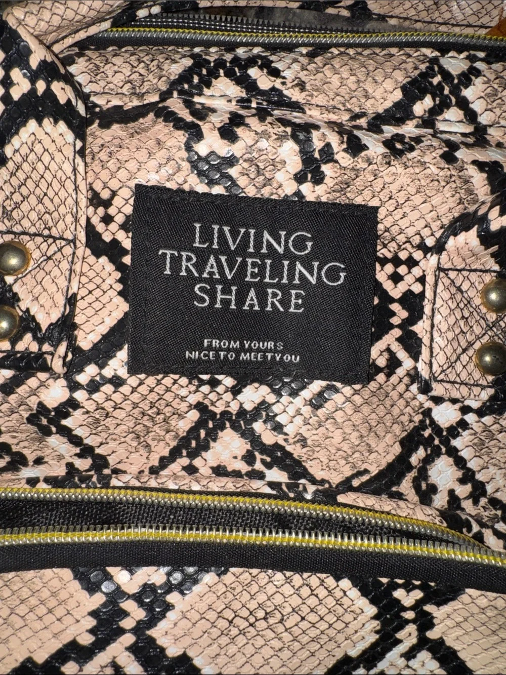 Pink Snake-Print Laptop Backpack